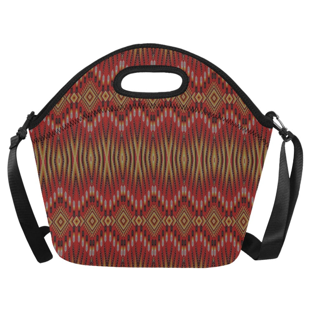 Fire Feather Red Neoprene Lunch Bag/Large