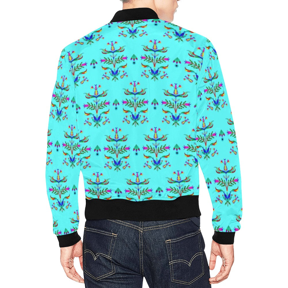 Dakota Damask Turquoise Bomber Jacket for Men