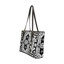 Load image into Gallery viewer, Chiefs Mountain Black and White Leather Tote Bag
