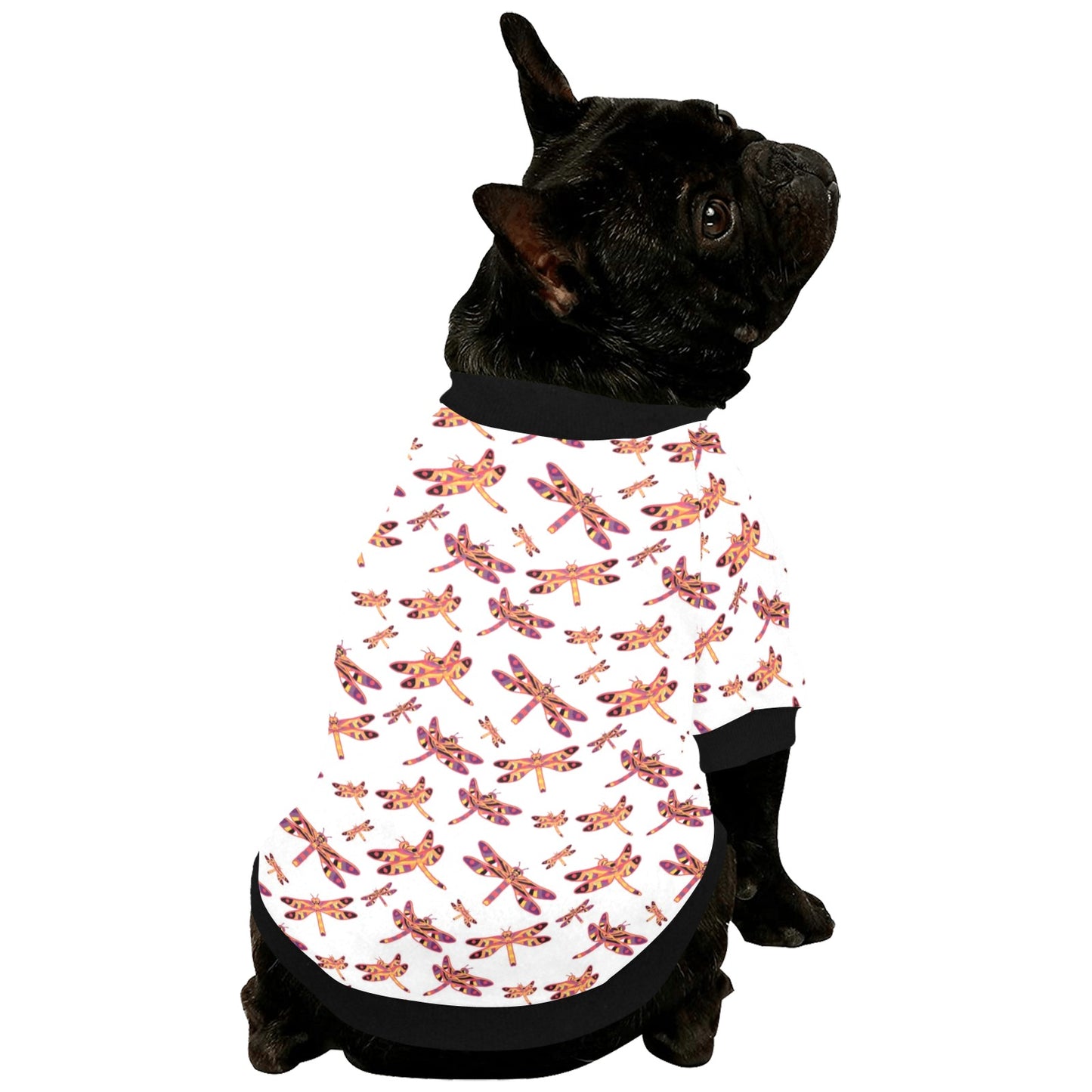 Gathering White Pet Dog Round Neck Shirt