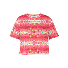 Load image into Gallery viewer, Red Pink Star Crop Top
