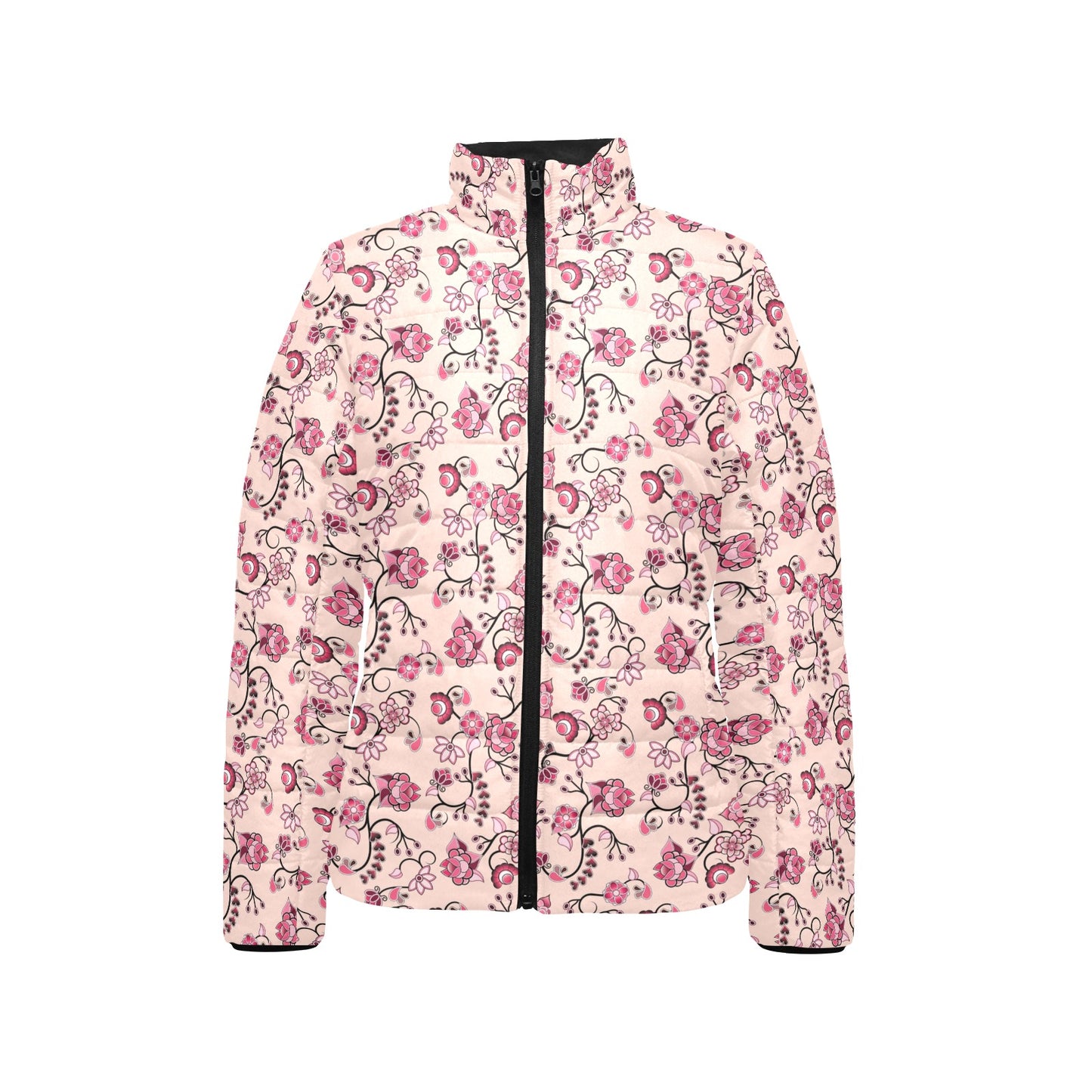 Floral Amour Women's Stand Collar Padded Jacket