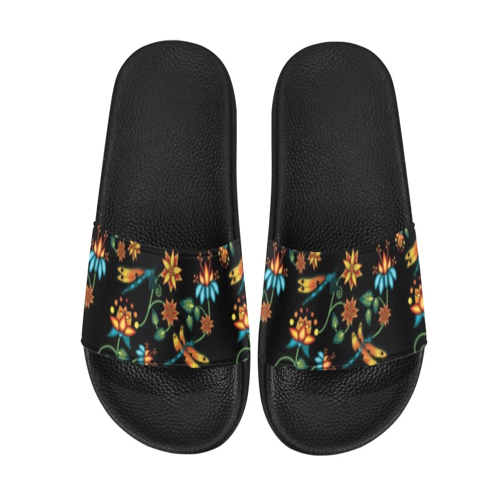 Dragon Lily Noir Women's Slide Sandals