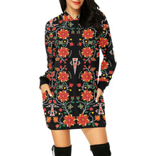 Load image into Gallery viewer, Floral Beadwork Six Bands Hoodie Dress
