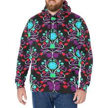 Load image into Gallery viewer, Floral Beadwork Four Clans Winter Men&#39;s Long Sleeve Fleece Hoodie
