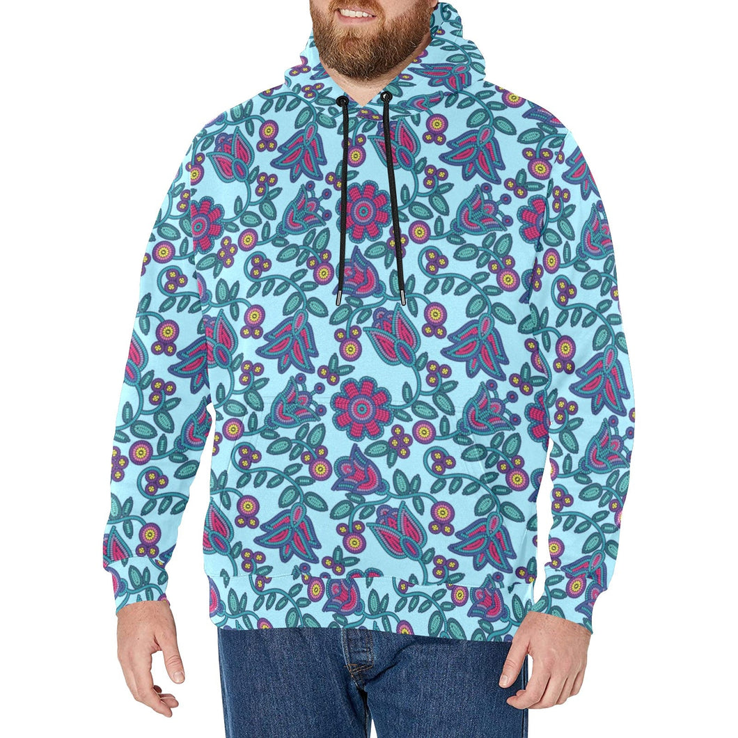 Beaded Nouveau Marine Men's Long Sleeve Fleece Hoodie