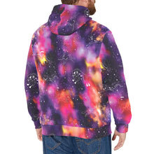 Load image into Gallery viewer, Animal Ancestors 9 Cosmic Swirl Purple and Red Men&#39;s Long Sleeve Fleece Hoodie
