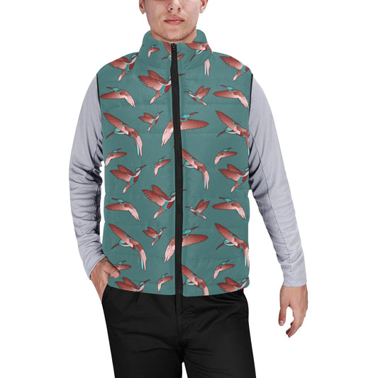 Red Swift Turquoise Men's Padded Vest Jacket