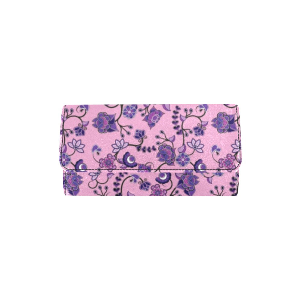 Purple Floral Amour Women's Trifold Wallet