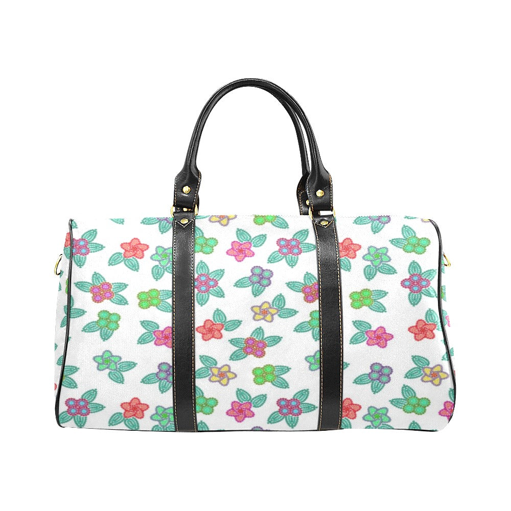 Berry Flowers White New Waterproof Travel Bag/Small