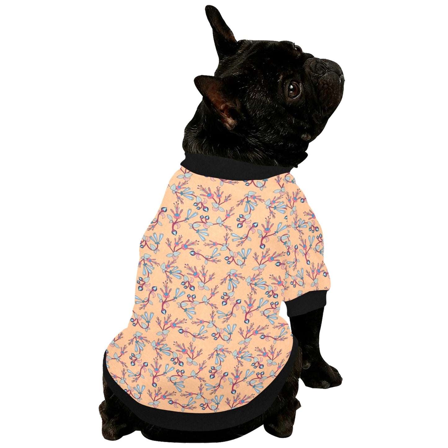 Swift Floral Peache Pet Dog Round Neck Shirt