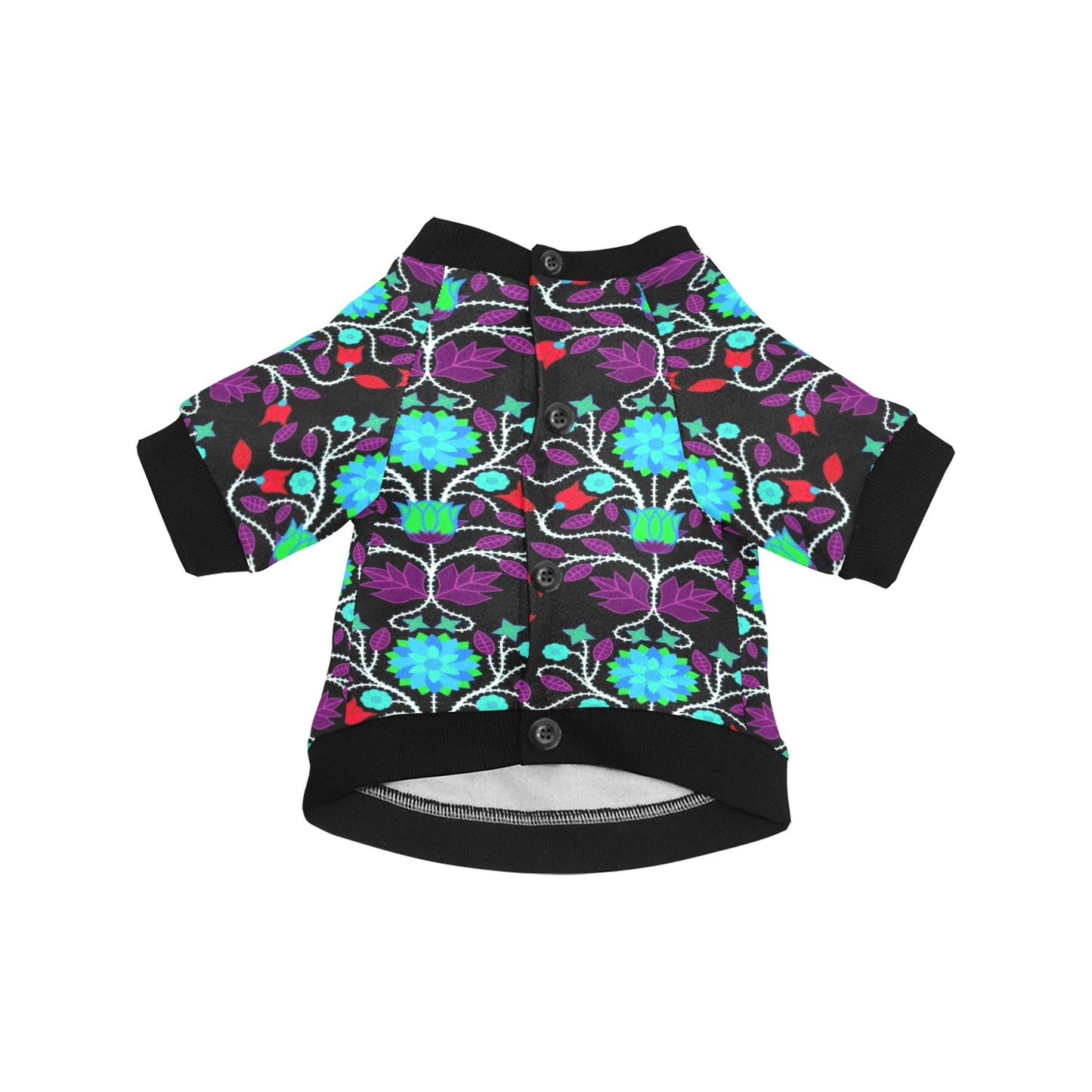 Floral Beadwork Four Clans Winter Pet Dog Round Neck Shirt