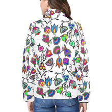 Load image into Gallery viewer, Indigenous Paisley White Women&#39;s Stand Collar Padded Jacket
