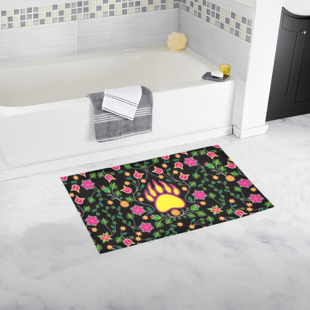 Floral Bearpaw Pink and Yellow Bath Rug 16''x 28''