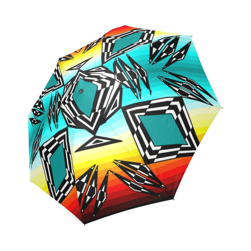 fire and Sky gradient II Foldable Umbrella Foldable Umbrella e-joyer 