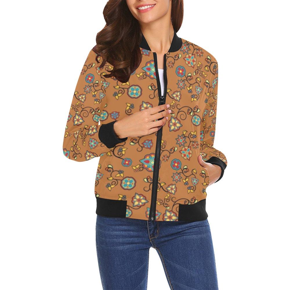 Fire Bloom Light All Over Print Bomber Jacket for Women (Model H19) Jacket e-joyer 