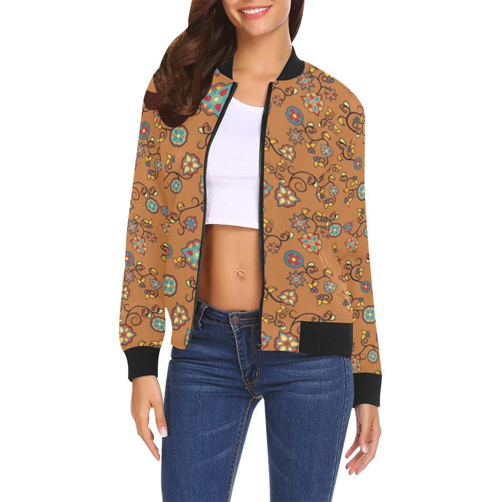 Fire Bloom Light All Over Print Bomber Jacket for Women (Model H19) Jacket e-joyer 