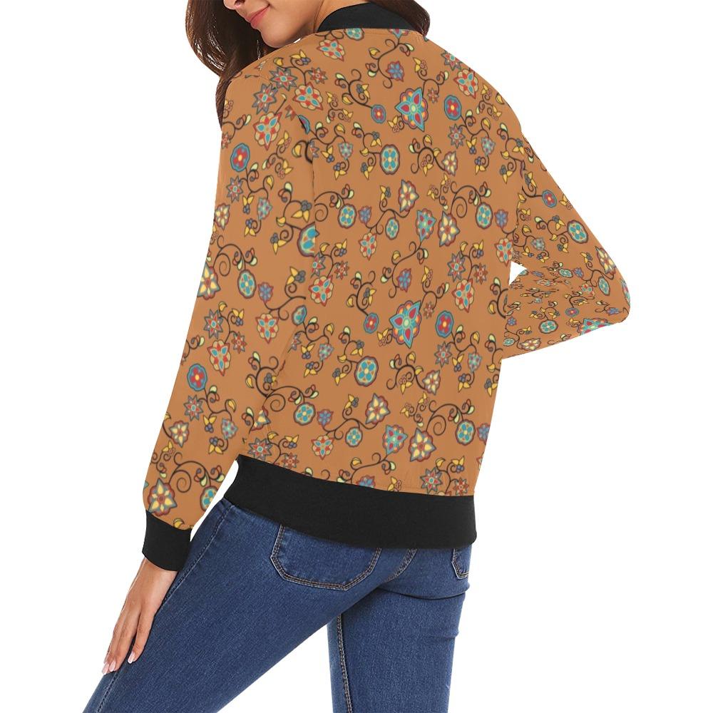 Fire Bloom Light All Over Print Bomber Jacket for Women (Model H19) Jacket e-joyer 