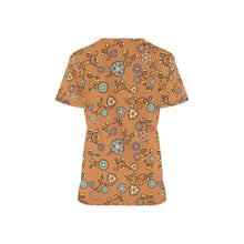 Load image into Gallery viewer, Fire Bloom Light All Over Print Scrub Top Scrub Top e-joyer 
