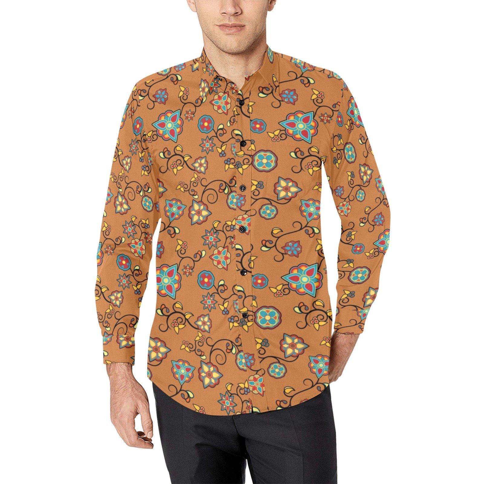 Fire Bloom Light Men's All Over Print Casual Dress Shirt (Model T61) Men's Dress Shirt (T61) e-joyer 