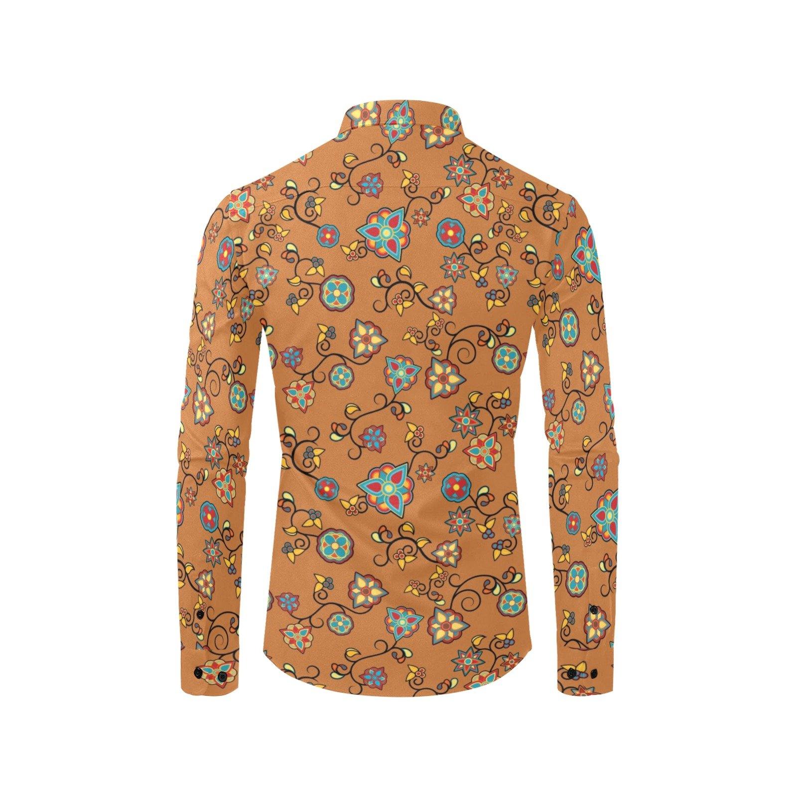 Fire Bloom Light Men's All Over Print Casual Dress Shirt (Model T61) Men's Dress Shirt (T61) e-joyer 