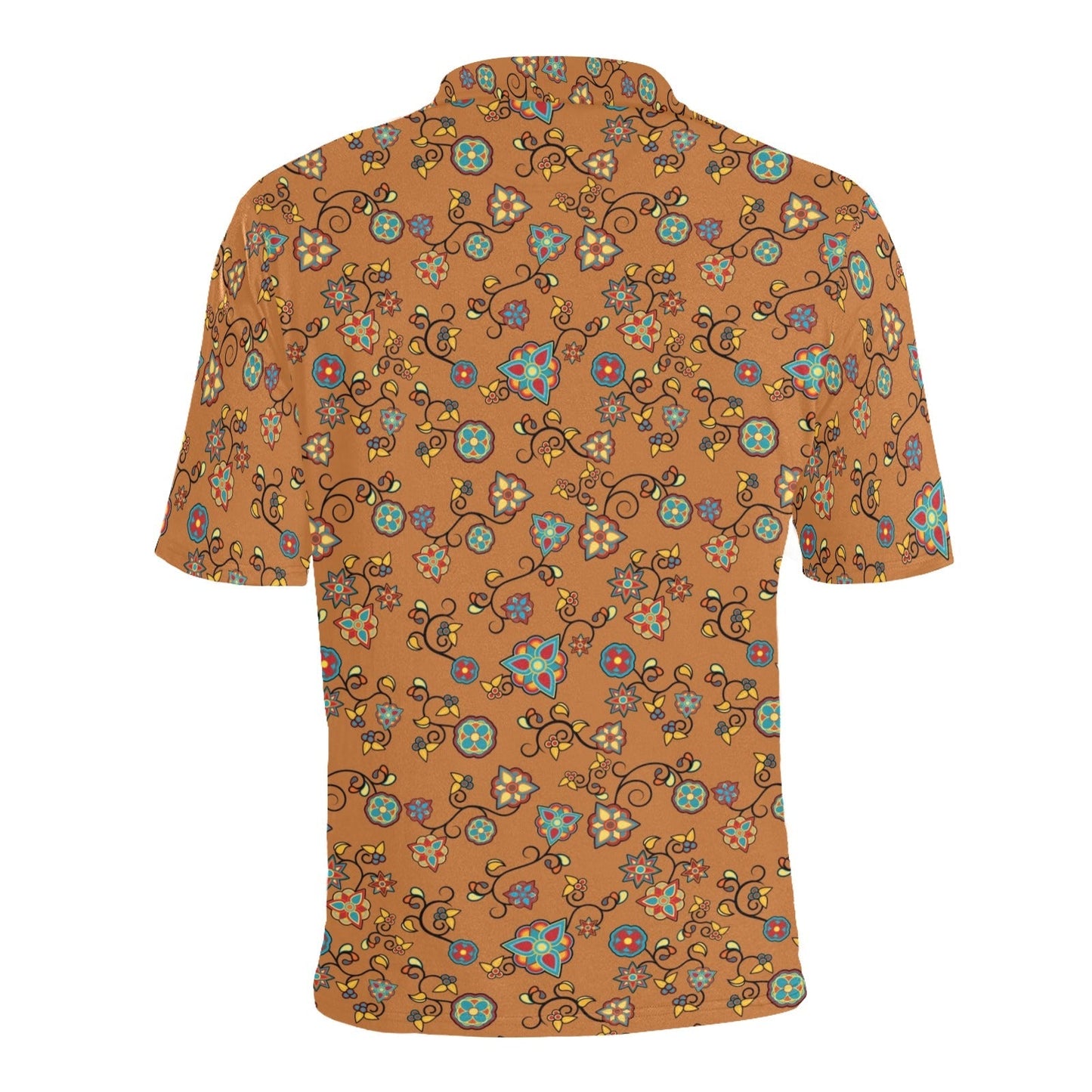 Fire Bloom Light Men's All Over Print Polo Shirt (Model T55) Men's Polo Shirt (Model T55) e-joyer 