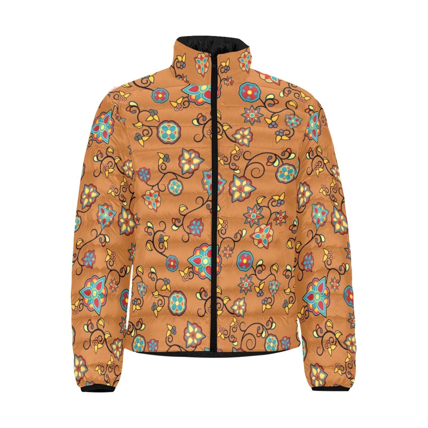 Fire Bloom Light Men's Stand Collar Padded Jacket (Model H41) Men's Stand Collar Padded Jacket (H41) e-joyer 