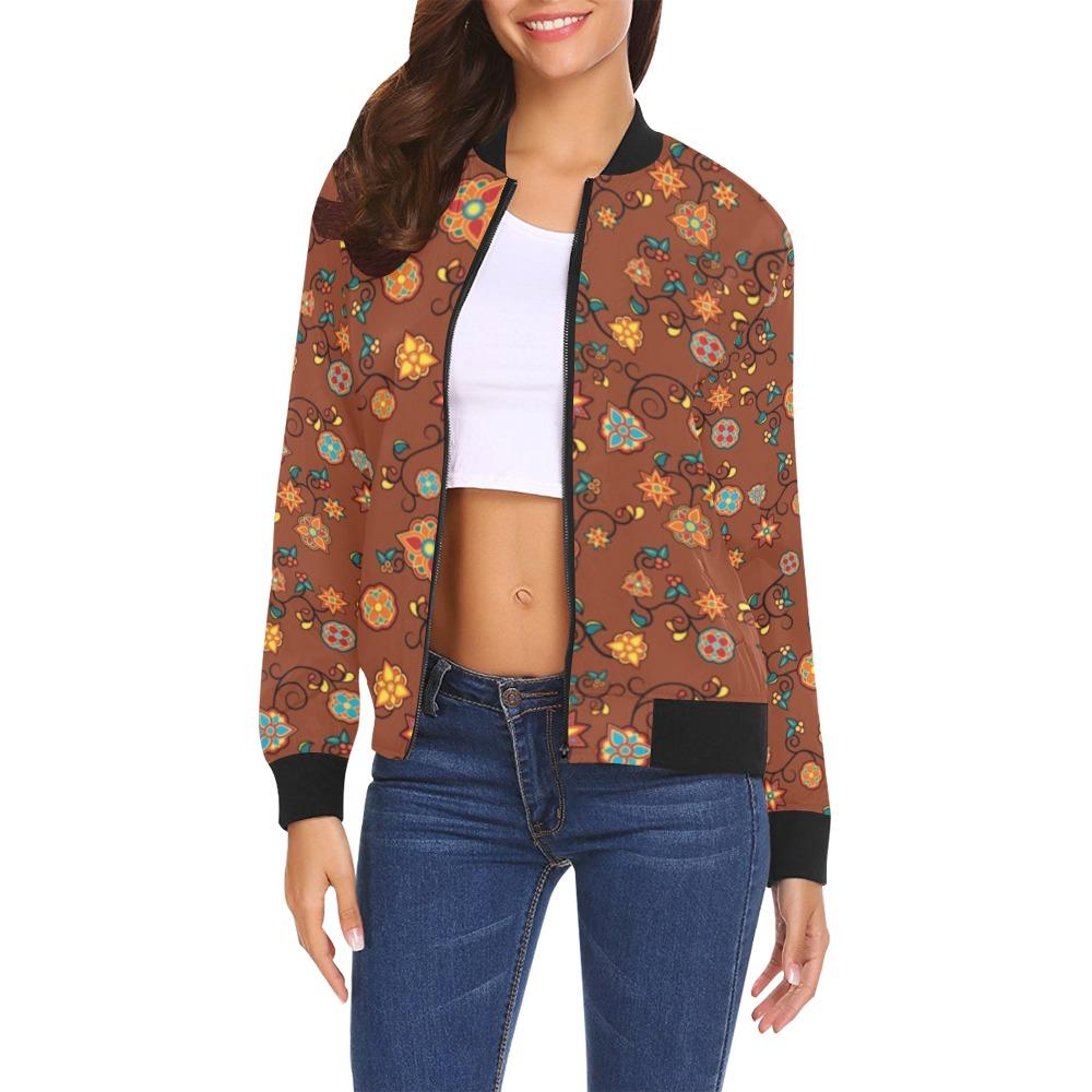 Fire Bloom Shade All Over Print Bomber Jacket for Women (Model H19) Jacket e-joyer 