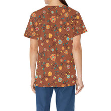 Load image into Gallery viewer, Fire Bloom Shade All Over Print Scrub Top Scrub Top e-joyer 
