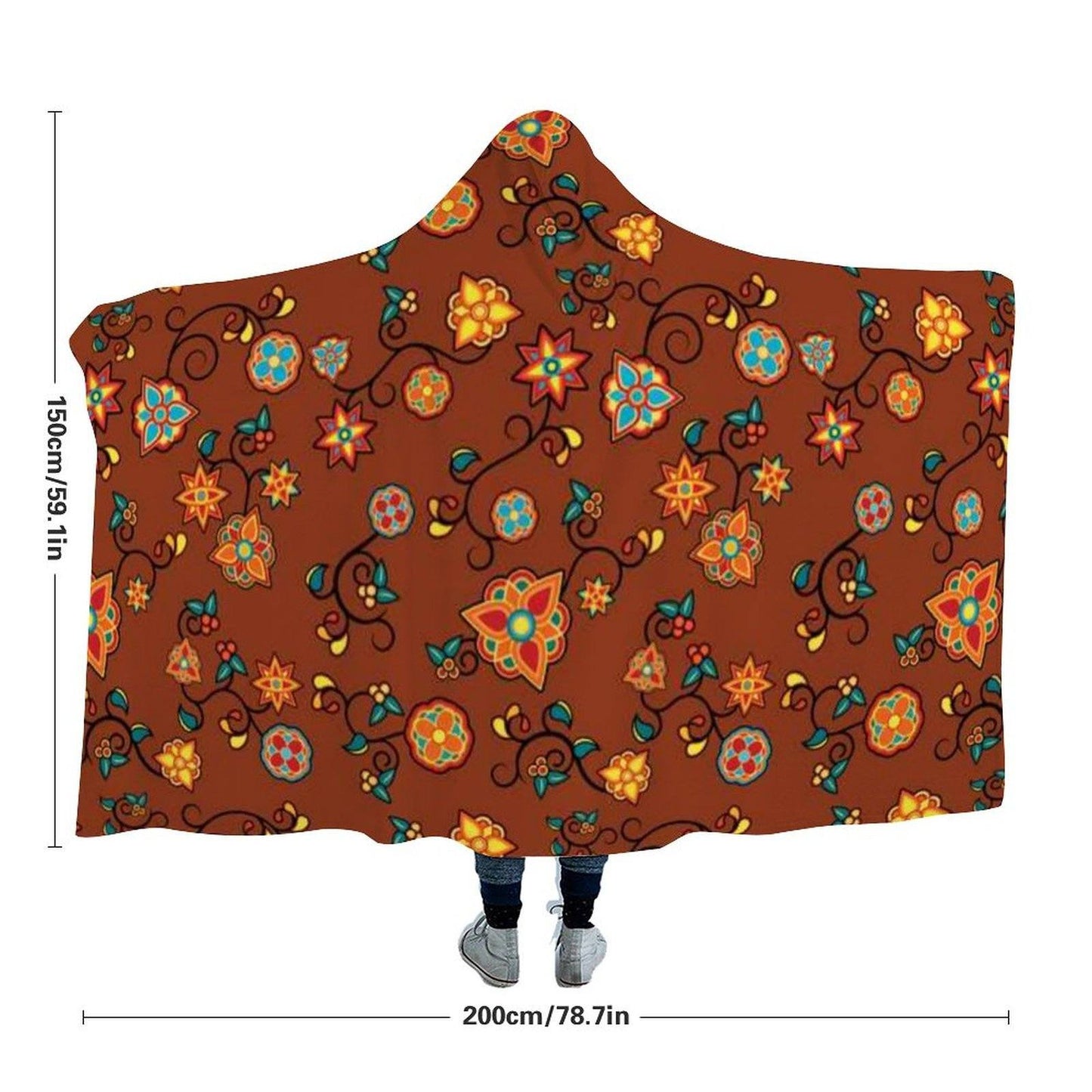 Fire Bloom Shade Hooded Blanket blanket 49 Dzine 
