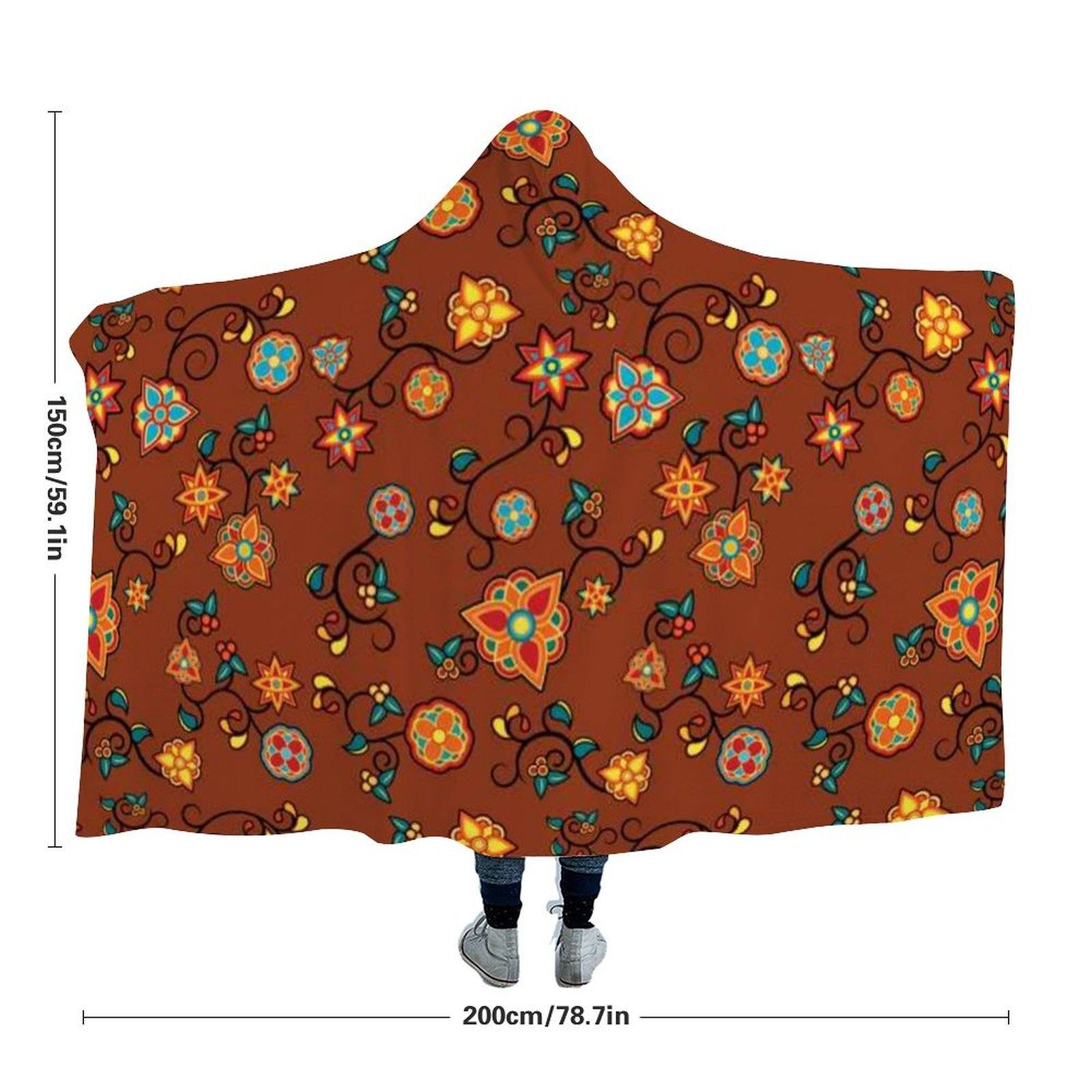Fire Bloom Shade Hooded Blanket blanket 49 Dzine 