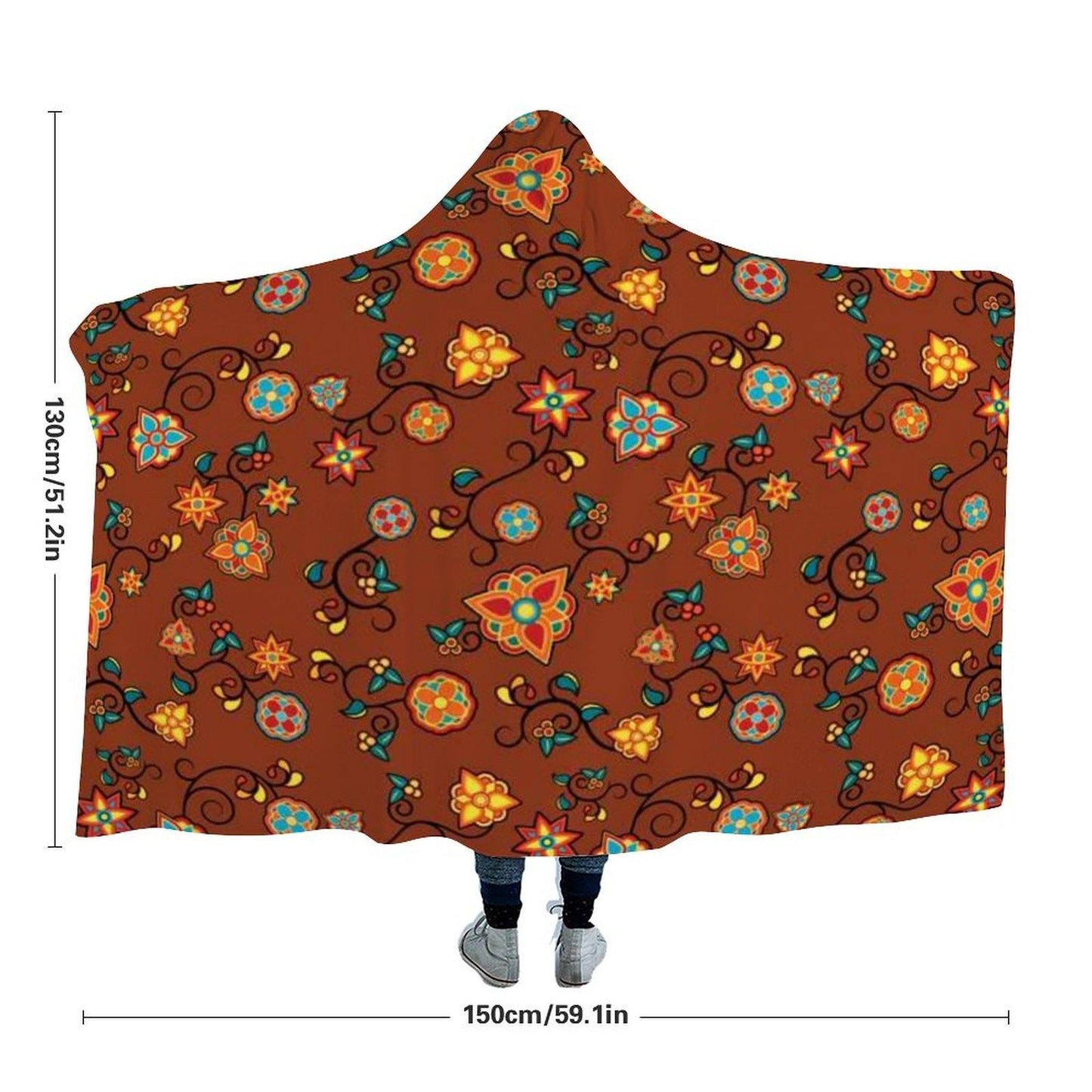 Fire Bloom Shade Hooded Blanket blanket 49 Dzine 