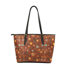 Load image into Gallery viewer, Fire Bloom Shade Leather Tote Bag/Large (Model 1640) Leather Tote Bag (1640) e-joyer 
