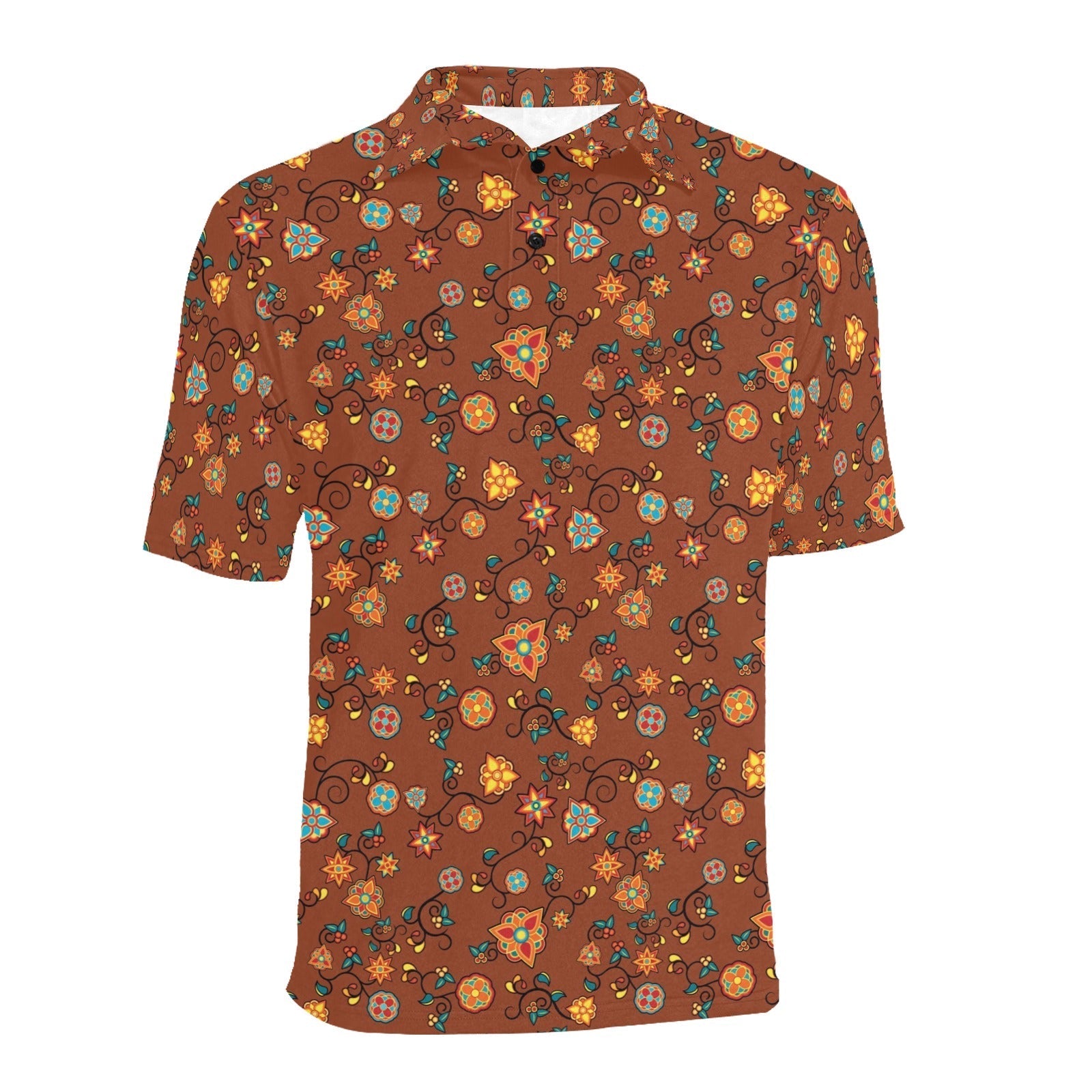 Fire Bloom Shade Men's All Over Print Polo Shirt (Model T55) Men's Polo Shirt (Model T55) e-joyer 