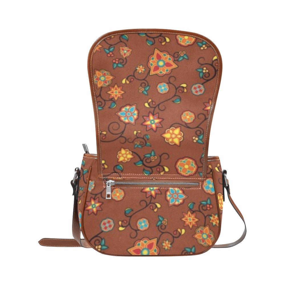 Fire Bloom Shade Saddle Bag/Small (Model 1649) Full Customization Saddle Bag/Small (Full Customization) e-joyer 