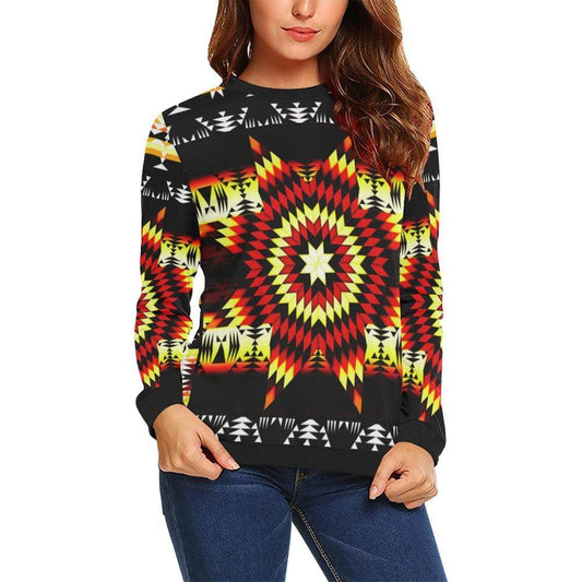 Fire Colors All Over Print Crewneck Sweatshirt for Women (Model H18) Crewneck Sweatshirt for Women (H18) e-joyer 