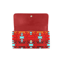 Load image into Gallery viewer, Fire Colors and Sierra Sky Women&#39;s Trifold Wallet Women&#39;s Trifold Wallet e-joyer 
