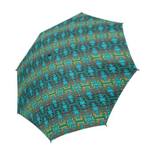 Fire Colors and Sky Deep Lake Semi-Automatic Foldable Umbrella Semi-Automatic Foldable Umbrella e-joyer 