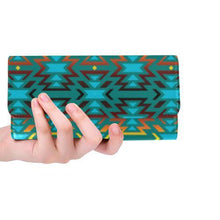 Load image into Gallery viewer, Fire Colors and Sky Deep Lake Women&#39;s Trifold Wallet (Model 1675) Women&#39;s Trifold Wallet e-joyer 
