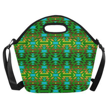 Load image into Gallery viewer, Fire Colors and Sky Green Neoprene Lunch Bag/Large (Model 1669) Neoprene Lunch Bag/Large (1669) e-joyer 
