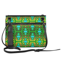 Load image into Gallery viewer, Fire Colors and Sky Green Slim Clutch Bag (Model 1668) Slim Clutch Bags (1668) e-joyer 
