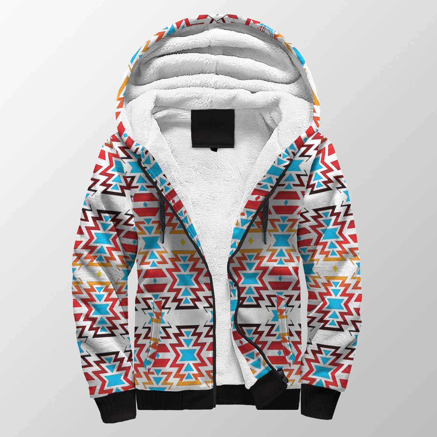 Fire Colors and Sky Sherpa Hoodie 49 Dzine 