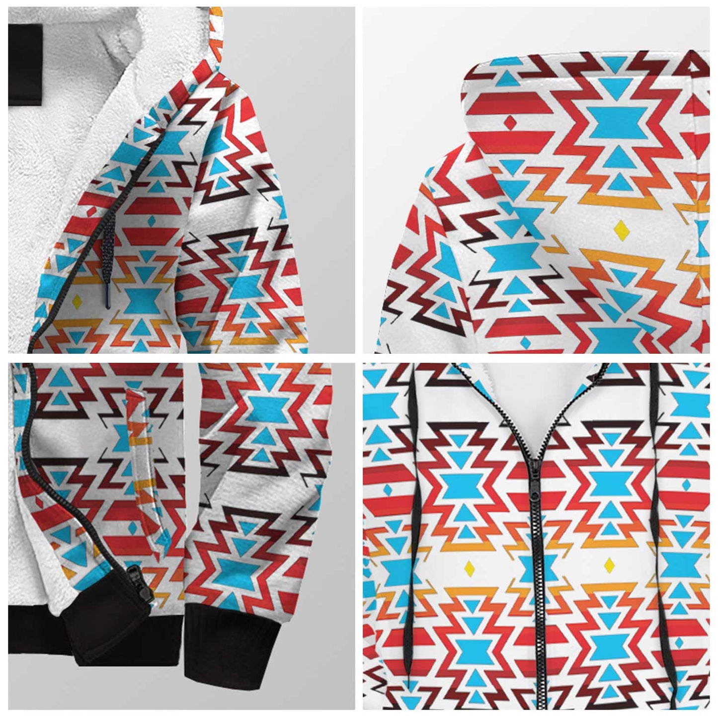 Fire Colors and Sky Sherpa Hoodie 49 Dzine 