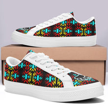 Load image into Gallery viewer, Fire Colors and Turquoise Bearpaw Aapisi Low Top Canvas Shoes White Sole 49 Dzine 
