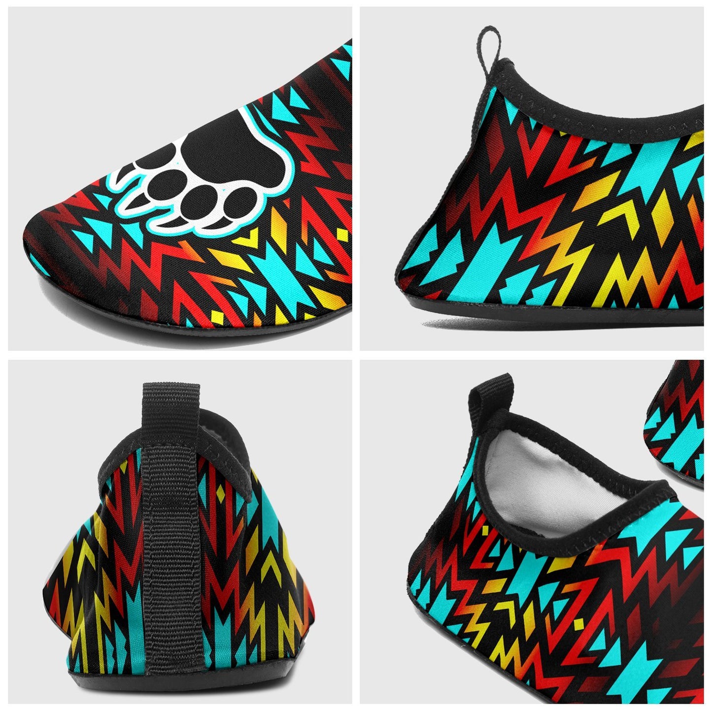 Fire Colors and Turquoise Bearpaw Sockamoccs Slip On Shoes 49 Dzine 