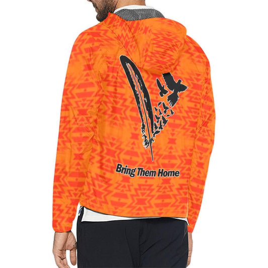 Fire Colors and Turquoise Orange Bring Them Home Unisex All Over Print Windbreaker (Model H23) All Over Print Windbreaker for Men (H23) e-joyer 