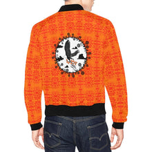 Load image into Gallery viewer, Fire Colors and Turquoise Orange Carrying Their Prayers All Over Print Bomber Jacket for Men (Model H19) All Over Print Bomber Jacket for Men (H19) e-joyer 
