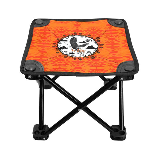 Fire Colors and Turquoise Orange Carrying Their Prayers Folding Fishing Stool Folding Fishing Stool e-joyer 
