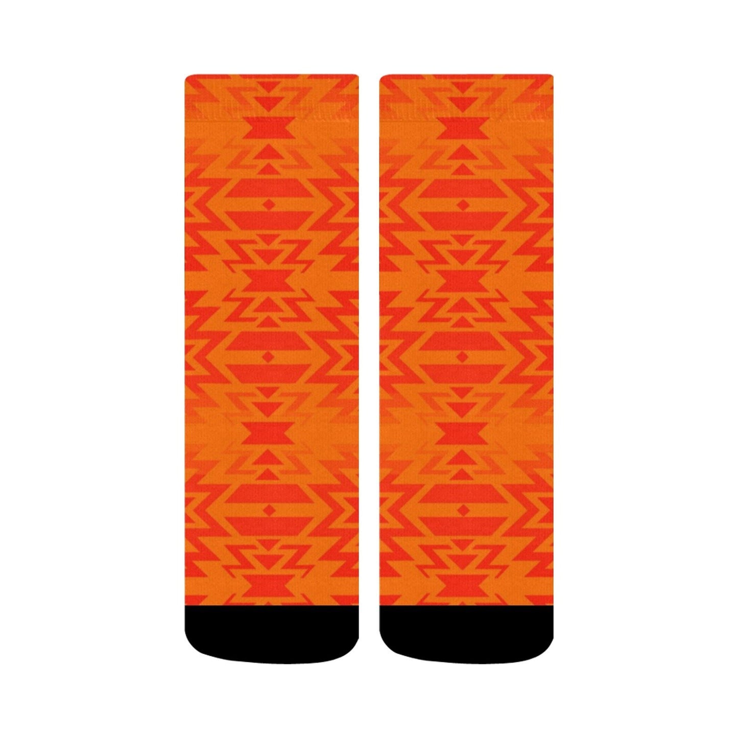 Fire Colors and Turquoise Orange Crew Socks Crew Socks e-joyer 