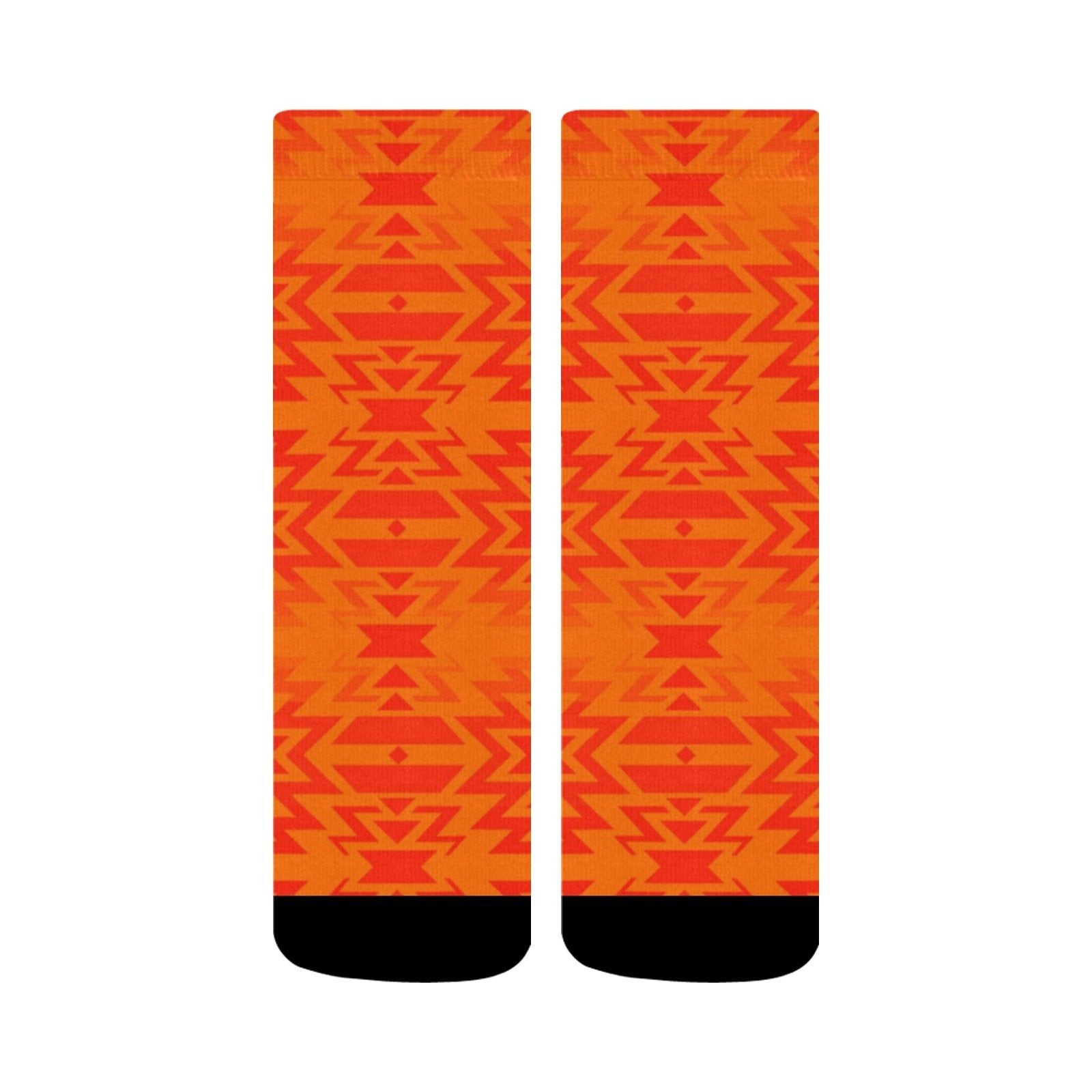 Fire Colors and Turquoise Orange Crew Socks Crew Socks e-joyer 